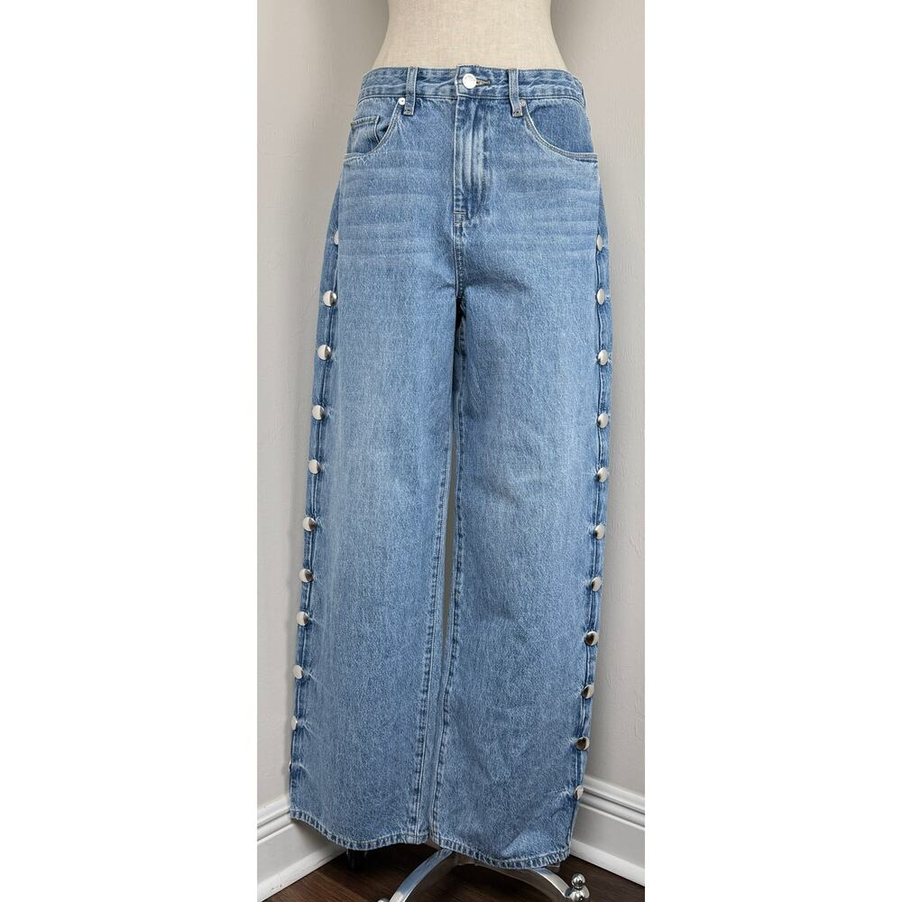 BLANKNYC The Franklin Wide Leg Studded Jeans Size 30 Y2K 90s Glam - Picture 3 of 16